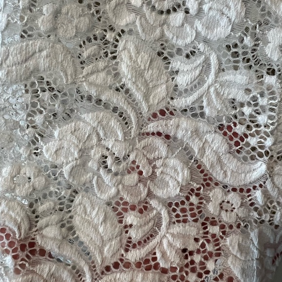 H.I.P. White Lace Top with Black Trim Accents - Picture 10 of 14